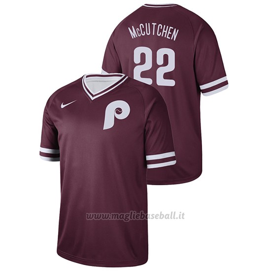 Maglia Baseball Uomo Philadelphia Phillies Andrew Mccutchen Cooperstown Collection Legend Marronee